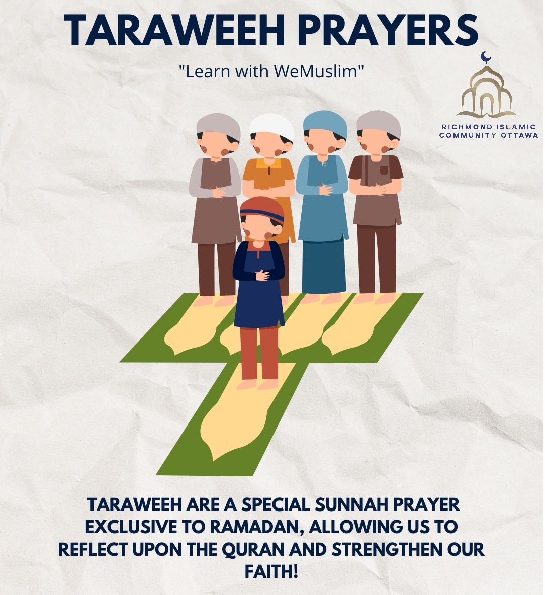 Ramadn Taraweeh Offered In Richmond Islamic Community Ottawa for the first time.